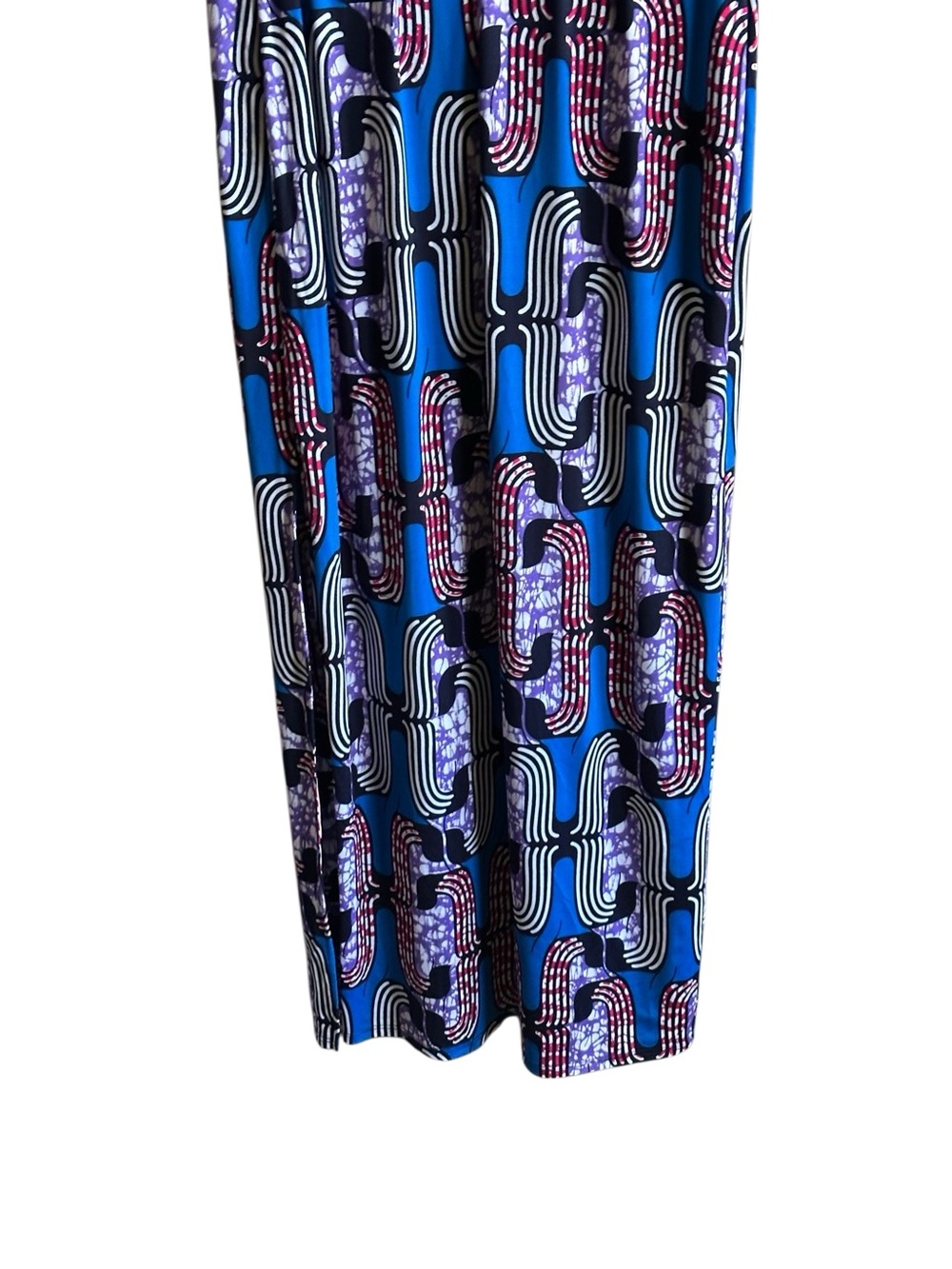 NWT MISA Los Angeles Blue Patterned Sleeveless Tank Maxi Dress. Size Large - Picture 8 of 12